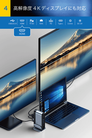 高解像度4Kディスプレイにも対応