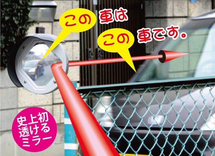 透ける安全確認用ミラー『出口みえ太くん』に新タイプ誕生！
カーブミラーで見えない車庫・駐車場の出口で安心して安全出庫