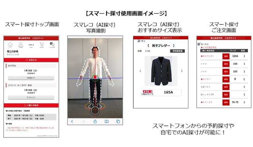 コロナ禍でも安心！
新しい学校制服採寸サービス『スマート採寸』を提供