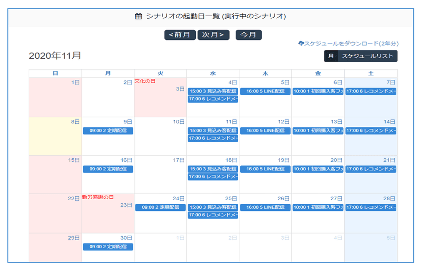 アクティブコア、マーケティングオートメーションに新機能追加！
カレンダー形式による配信スケジュール登録機能を提供開始