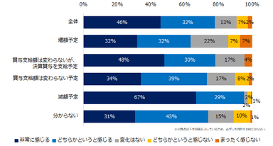 昨年（2019年度）と比較し、景気の下降や低迷を実感していますか？（賞与支給額別）