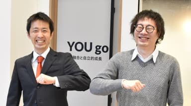 左から メリットパートナーズ代表 知念、GVA TECH代表 山本氏