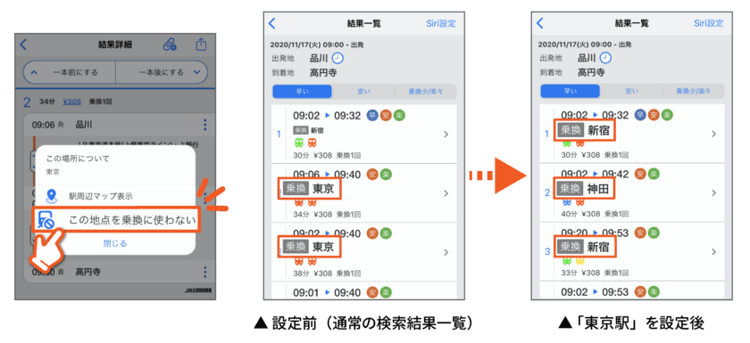 混雑回避・複雑な駅での乗換回避に便利な新機能を
iPhone版「駅すぱあと」最新版でリリース！