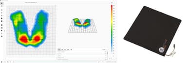 BodiTrak2 Pro(座圧用)と測定結果イメージ