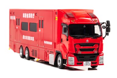 1/43 いすゞ ギガ 2019 総務省消防庁拠点機能形成車 神奈川県厚木市消防本部：右前