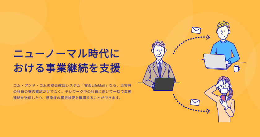 安否確認システム「安否LifeMail」　
ニューノーマル時代における事業継続支援キャンペーンを
2021年2月末日まで実施！