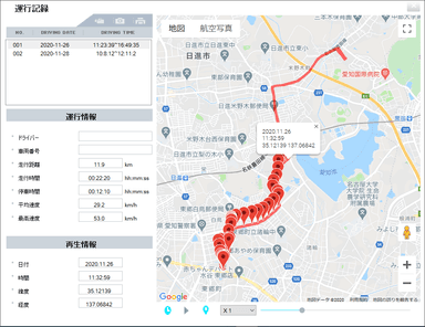 ビューアー運行記録再生