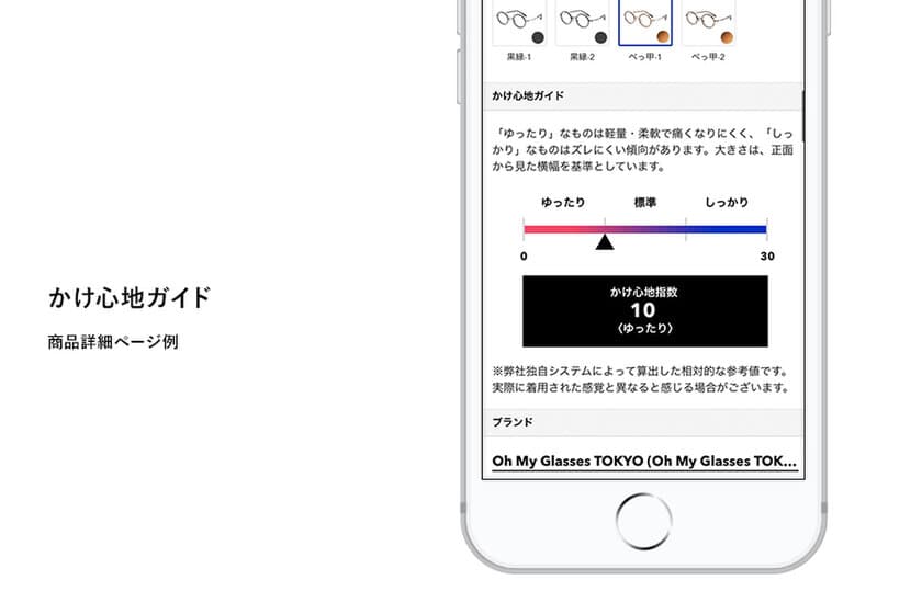 オーマイグラス、独自のメガネ「かけ心地指数」の導入を開始
　オンラインでのメガネ購買体験をより快適に