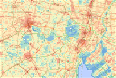 平日夜間の東京都心