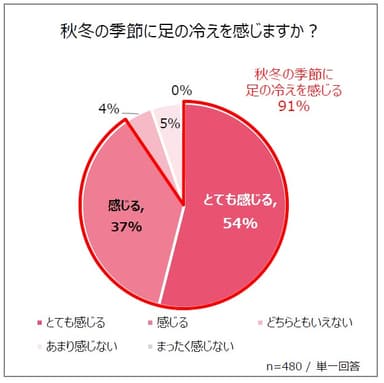 秋冬の季節に足の冷えを感じますか？