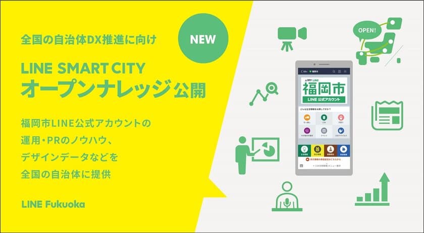 全国の自治体でDX推進に活用いただける
「LINE SMART CITY オープンナレッジ」本日公開　
福岡市LINE公式アカウントの運用ノウハウやデザインデータを提供