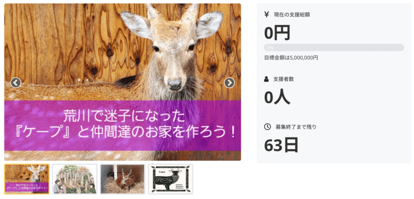 「市原ぞうの国」来春リニューアル新施設
動物たちの森に人が迷いこむ『MAZEOO』(メイズー)の中に
荒川河川敷で保護された迷い鹿のためにみんなで作る
『ケープの森』クラウドファンディング開始！