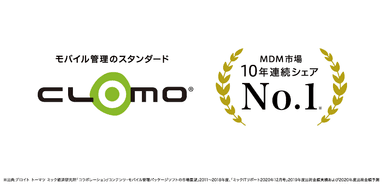 CLOMO MDM、MDM市場10年連続シェアNo.1を達成