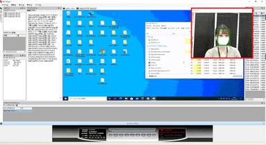 図. テレワーク環境におけるPC操作証跡データの閲覧イメージ(赤枠がカメラセンサーで取得した画像と顔認識されている状態)