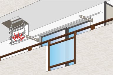 避難器具ハッチの降下空間確保