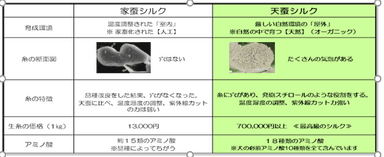 天蚕と家蚕シルクの違い