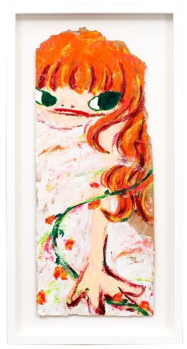 ロッカクアヤコ「Untitled」段ボール・アクリル　81.0×33.0cm 落札予想価格200～300万円