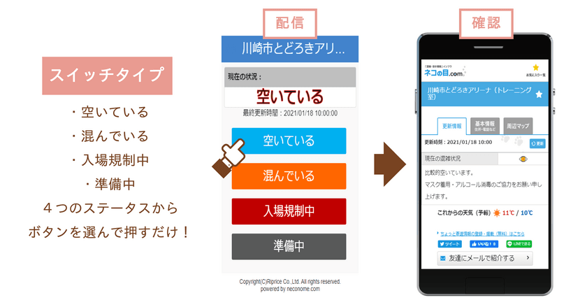 「川崎市とどろきアリーナ」他　
公共スポーツ施設32ヶ所の「混雑・空き情報」を
スマホで確認できるサービスを1月18日に提供開始　
～新型コロナ感染拡大防止の「密」回避～