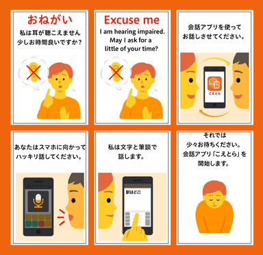 “誰かと話す時”機能：会話の声かけに手助けとなるスライド例(1)