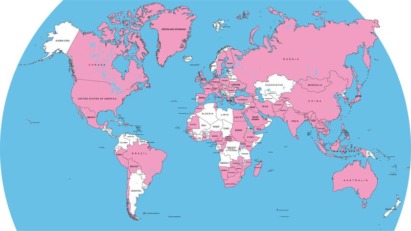 コロナPCR受診者の海外渡航実績が5大陸100ヵ国・地域達成