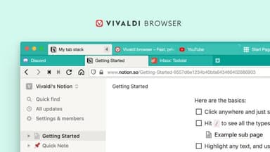 Vivaldi 3.6　二段型タブスタック