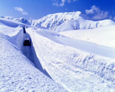 1車線道路を走る立山高原バス(平成初期)_2