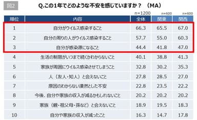 【図2】Q. この1年でどのような不安を感じていますか？