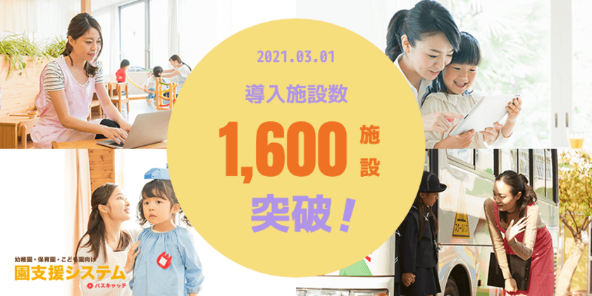 幼稚園・保育園向けICTシステム「園支援システム」
2021年3月1日 導入実績1,600施設を突破