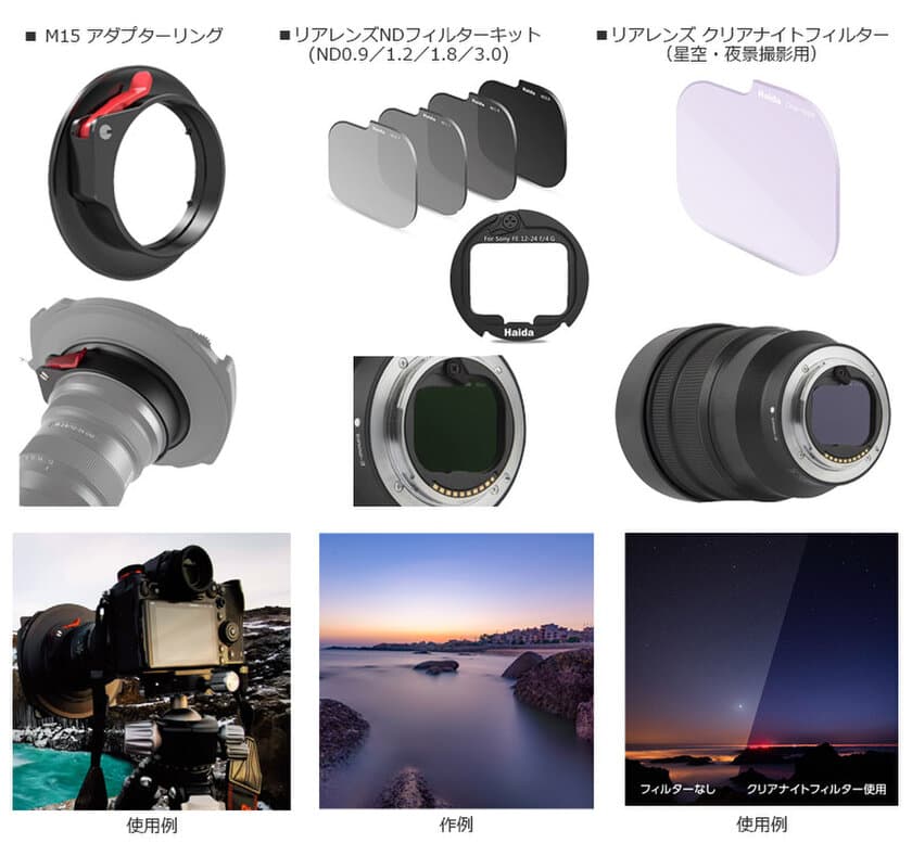 革新的なハイエンドフィルターブランド「Haida（ハイダ）」より、SONY FE 12-24mm F2.8 GM 専用リアレンズNDフィルターキットなど4製品を新発売！