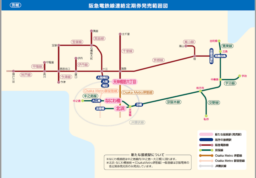 阪急電鉄株式会社とのIC連絡定期券の発売経路追加について