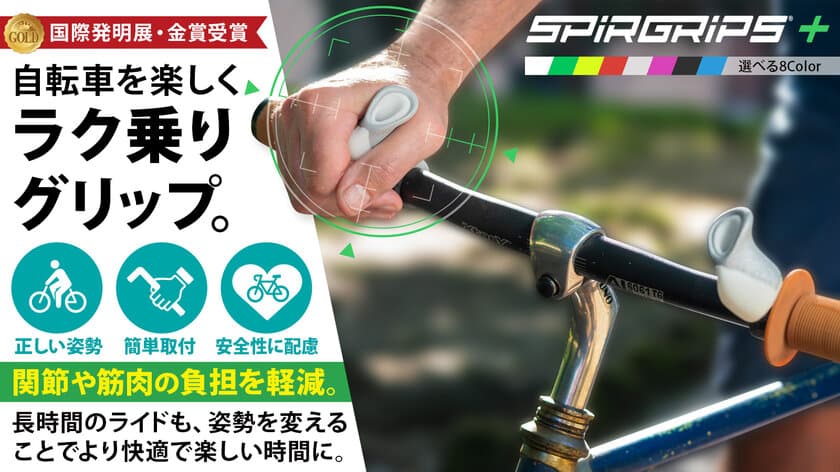 もう痛くない、ツラくない。快適サイクリング　
自転車を進化させる革命的ハンドル『SPIRGRIPS＋』
Makuakeプロジェクト公開後約5分で目標金額達成！