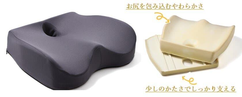 「Makuake」にて新しい構造のクッション
『お尻サポート クッション』を先行販売開始！