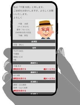 QRコード読み込み後の被救護者の情報