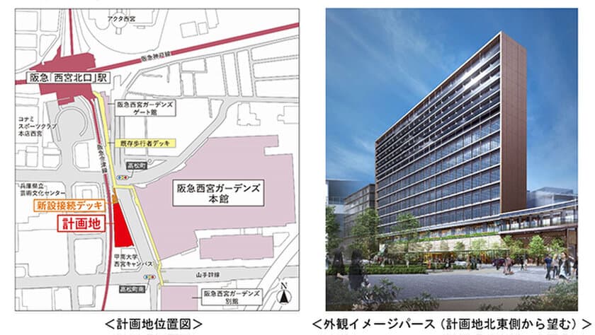 「(仮称)阪急西宮ガーデンズ西側土地開発計画」
商業施設・オフィス・賃貸住宅の複合施設の開発に着手
～西宮北口駅南東エリアの大規模開発が完成します～