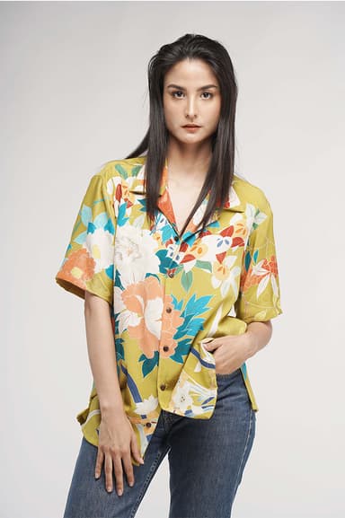 ZEN FLOWERS ALOHA SHIRT(UNISEX)