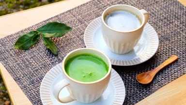 美味しい抹茶・ほうじ茶カプチーノになります