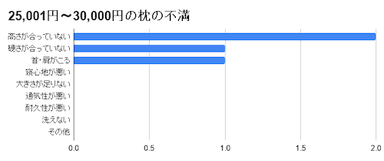 25&#44;001円～30&#44;000円の枕の不満