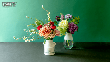 スヌーピー お花の定期便_Happiness bouquet