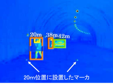 図3. 距離20m位置での検出結果