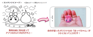 小学生女子に人気のほっぺちゃんが3Dぬりえに！