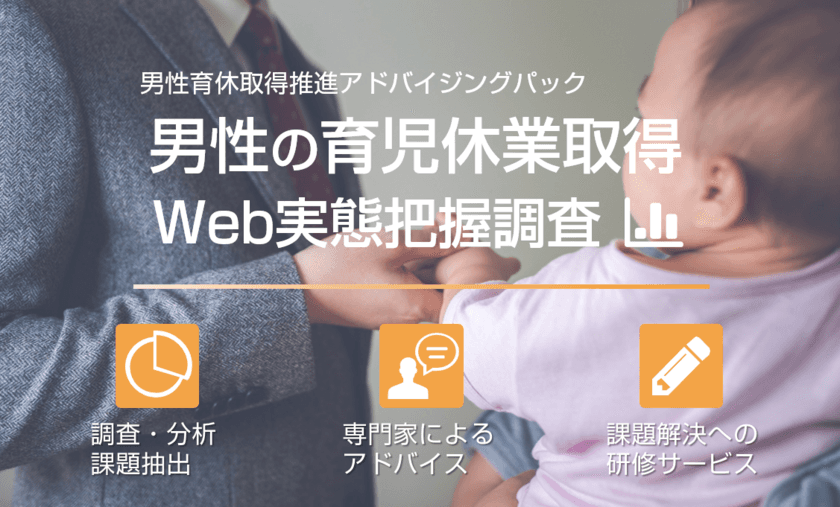 企業の男性育休取得推進を強力にサポート！
最新研究による調査サービスを2021年5月13日提供開始　
～調査分析、専門家のアドバイス、
課題へのアクションをワンストップで提供～