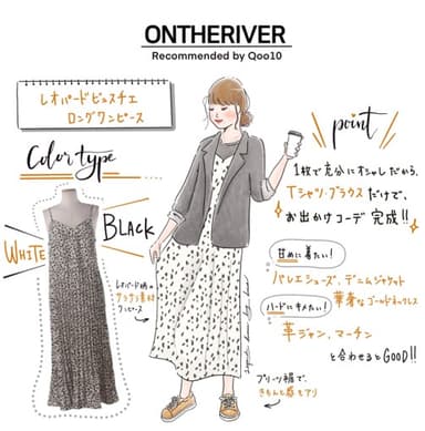 ontheriver レオパードビュスチエロングワンピース グラフィックレコード