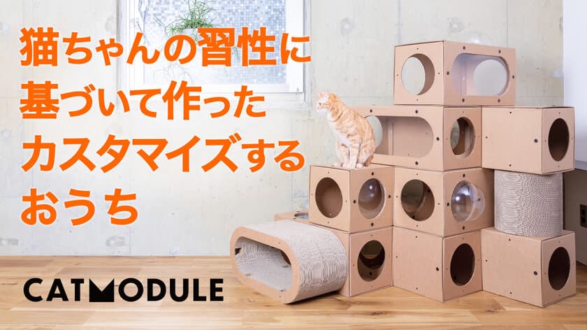 ～猫ちゃんの習性に基づいて作った、カスタマイズするおうち～
　Makuakeにて「CATMODULE PROJECT」を開始　
開始から23日で目標金額の542％達成！