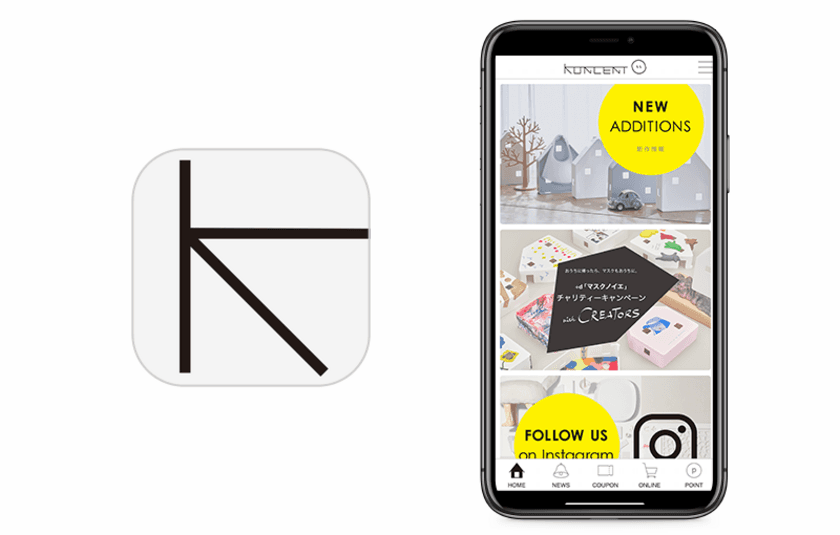 デザインプロダクトショップ『KONCENT』の
公式アプリに『betrend』が採用　
～ランクステージに応じてポイント付与率もアップ～