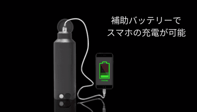 補助バッテリーでスマホの充電が可能