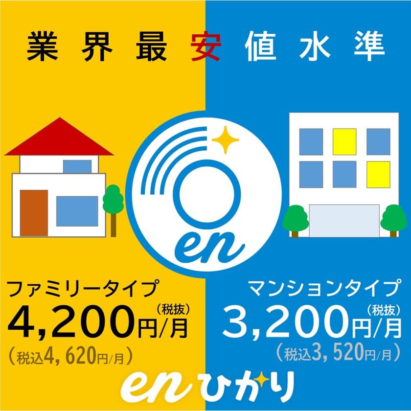 「enひかり」最安値挑戦価格　
感謝の気持ちを込めて全契約者値下げ