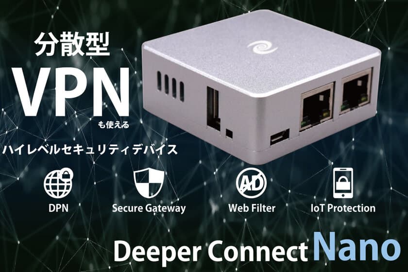 Newセキュリティ！分散型VPN『Deeper Connect Nano』が
6月21日18:00にクラウドファンディングサイト
「CAMPFIRE」で公開！