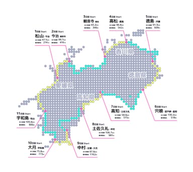 けんたさんが行く！四国一周1&#44;000kmの旅｜ライド計画マップ