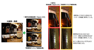 変換に伴うノイズ低減処理「魚眼用バイリニア補間処理」