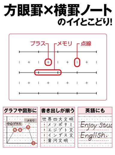 プラスメモリ罫　罫内容図解